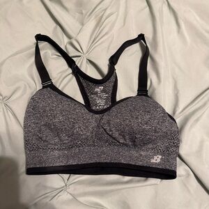 New Balance Heathered Black Sports Bra
